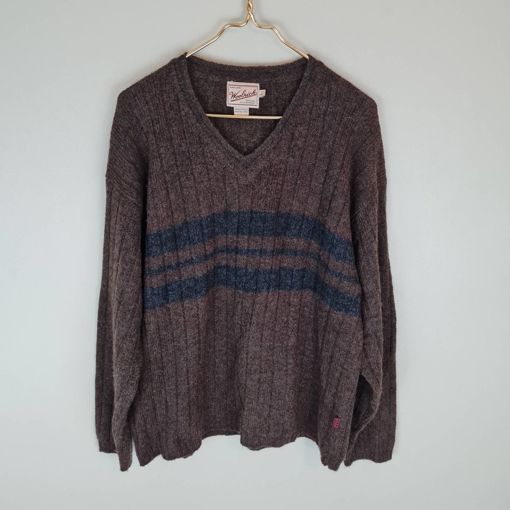Woolrich V-Neck Sweater - Brown and Blue